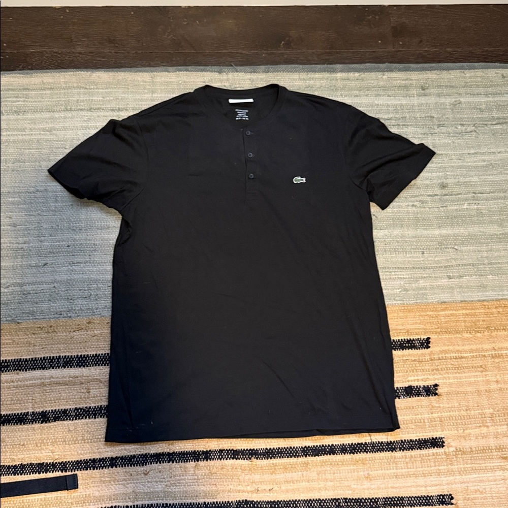 Lacoste Black Buttoned T-Shirt